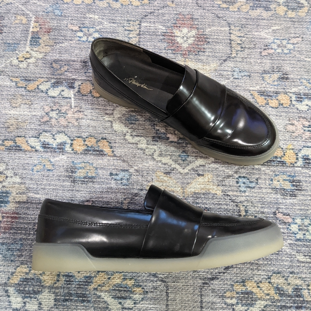 3.1 Phillip Lim | Morgan black leather slip on sneakers